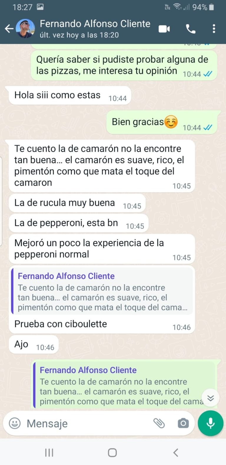 cliente recomendaciones